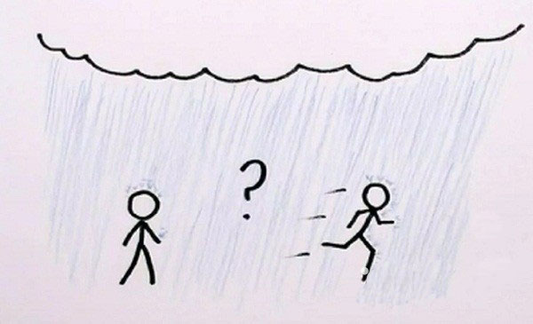 雨中跑步"